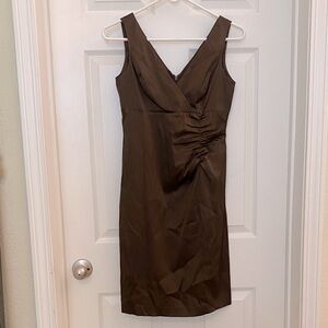 Donna Ricco Chocolate Brown Midi Dress